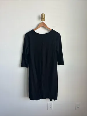 COS Black Stretch Shift Sheath Dress 3/4 Sleeve Pockets Women's Small thumbnail 7