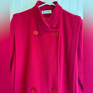 Pendleton OF Boston women 82% VTG Red peacoat U S A. thumbnail 3