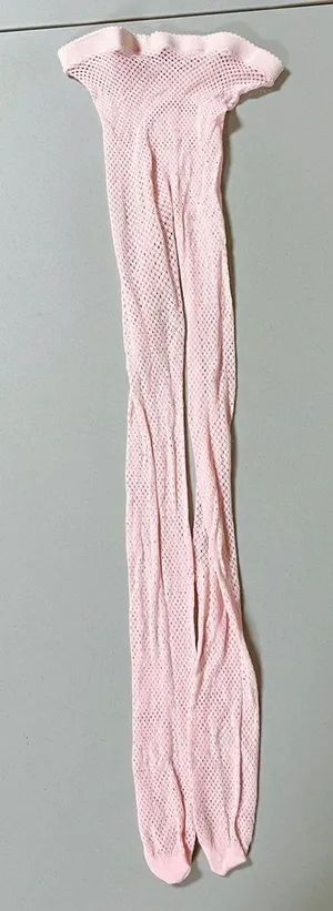 Pastel Pink Fishnets Fishnet Stockings Tights Pantyhose Hosiery Lingerie Size S/M 💘 thumbnail 2