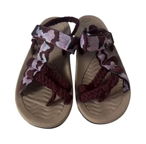 MEGNYA Women Walking Sandals Burgundy Braided Rope Athletic Strappy Hiking Shoes thumbnail 1