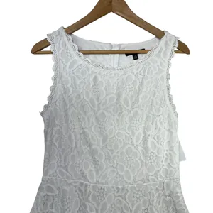 City Studio White Lace Fit Flare Dress Sleeveless‎ Scalloped Neckline Size 11 thumbnail 5