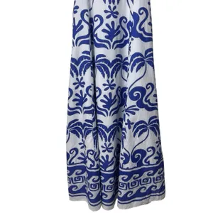 NEW Beach‎ Riot Rianne Printed Maxi Dress Blue White Tropical Resort Travel XS thumbnail 7