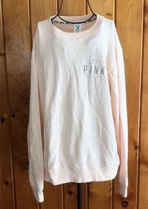 Pink Victoria's secret yoga sweatshirt crew neck top Pink size Large Peach​​​ thumbnail 1