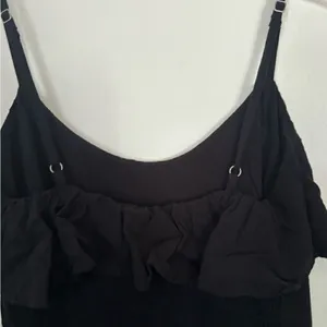 Abercrombie & Fitch Black Ruffle Jumpsuit Smocked Waist M thumbnail 6