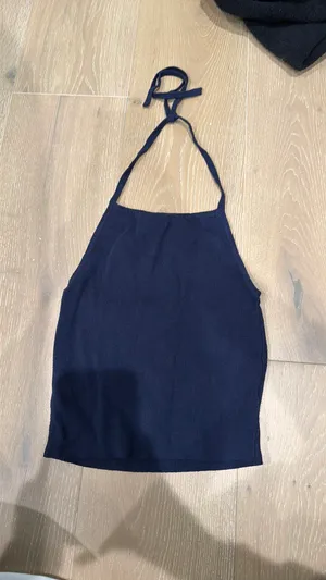 Brandy Melville Halter Top Navy Blue thumbnail 3
