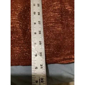 Sézane Editions Metallic Copper Off Shoulder Puff Sleeve Dress Rust Orange EU 38 thumbnail 10