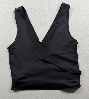 Lululemon Twist Me Up Crop Tank Top Women’s Small Gray Wrap Back Yoga Workout thumbnail 1