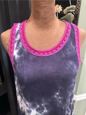 Natural Life Purple Tie‑Dye Crochet Trim Dress – Size Medium – NWT thumbnail 3