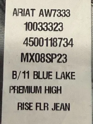 Ariat Premium High Rise Flare Raw Hem Dark Wash Denim Jeans 28R Blue Lake‎ thumbnail 11