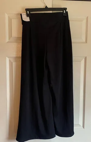 NWT Nike small black cropped wide leg flare ribbed pants streetwear lounge thumbnail 9