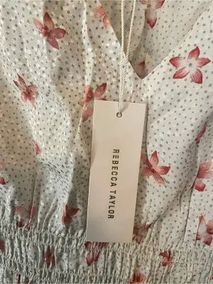 NWT Rebecca Taylor Maui Floral Silk Blend Smocked Dress S thumbnail 10
