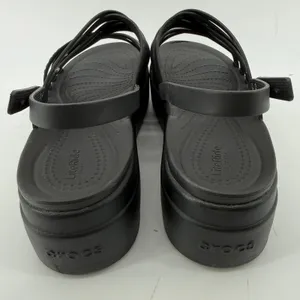 Crocs Brooklyn Strappy Low Wedge Sandal Black Women 10 Comfort Platform Y2K thumbnail 5