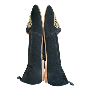 LATIGO Unity Suede Ballet Flats 7 Black Gold Studded Boho Comfort NWOT thumbnail 6