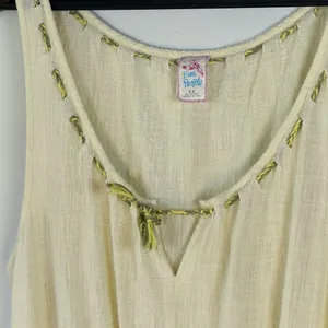 Free People Cotton Gauzy Pale Yellow Romper Small Beach Flowy thumbnail 2