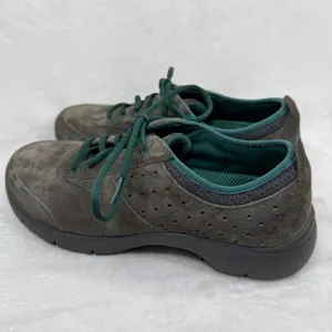 Dansko Honor Womens Suede Walking Shoes Charcoal Grey Teal Lace Up Sneakers‎ 39 thumbnail 9