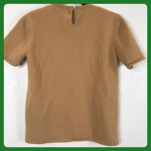 Vintage Cashmere Academia Eclectic Grandma Austin Reed Petite Camel Sweater‎ VTG thumbnail 2
