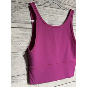 Lululemon Womens Top 4 Sonic Pink Power Pivot Ribbed Tank Reversible Crop thumbnail 3