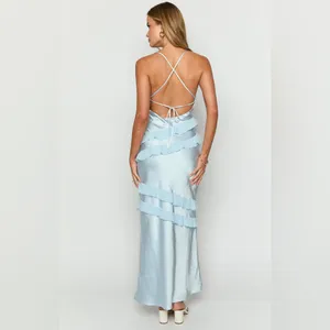 Beginning Boutique Inara Blue Ruffle Maxi Dress - Size 12 thumbnail 11