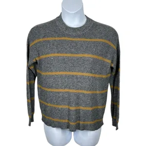 American Eagle Striped Mock Neck Sweater XS Relaxed Fit High Low Hem Knit thumbnail 2