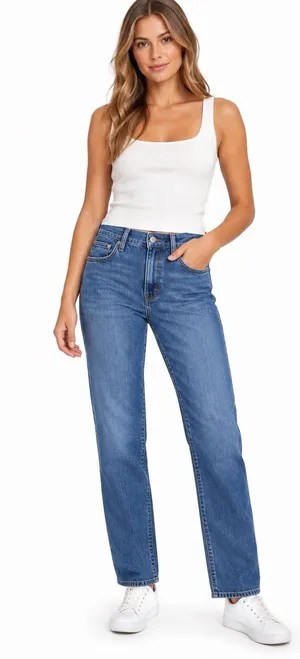 Lauren Ralph Lauren Womens Jeans Size 2 Blue Straight Leg 2x32 Stretch Denim thumbnail 1