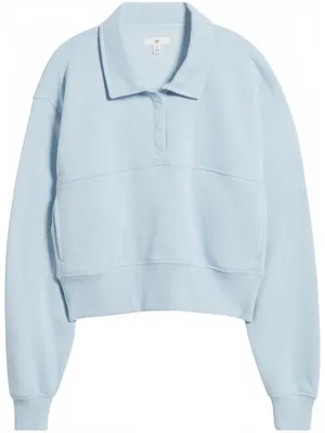 BP Polo Fleece Sweatshirt Light Blue Size Large thumbnail 2
