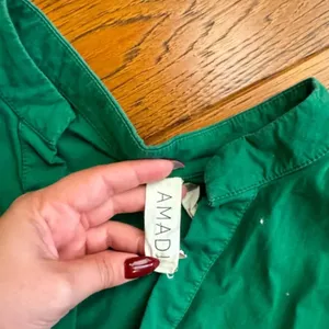 Anthropologie Amadi Glisy Puff Sleeved Green Shirt‎ Dress size M thumbnail 4