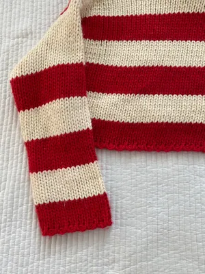 Edikted red and white striped sweater thumbnail 6