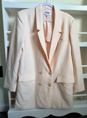BB Dakota Steve Madden Womens Peach Double Breasted Blazer Jacket Medium M thumbnail 1