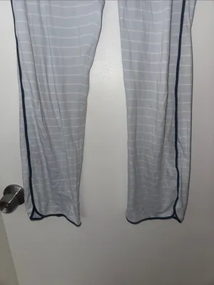 LAKE Light Blue Striped Full Length Pajama Pants thumbnail 3