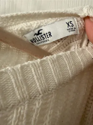 Hollister Cream Ribbed Crew Neck Sweater thumbnail 2