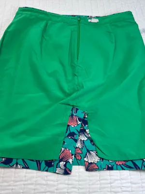J. by J.Crew Women's A Line Skirt Green Floral Pencil Size 8 Lined 100% Cotton thumbnail 12