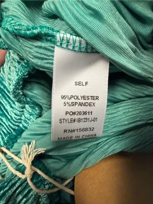 NWT BIBI Teal Crushed Velvet Plissé Wide Leg Pants Retro 70s Small thumbnail 7