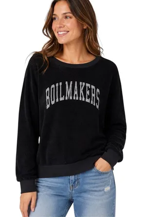 NEW Gameday Couture Purdue Boilermakers Chenille Pulliver Sweater Black Size XL thumbnail 1