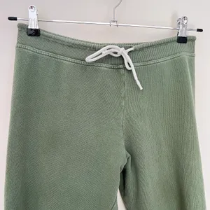 Vintage Terry Cotton Pull On Drawstring Sweatpant Joggers Green thumbnail 4