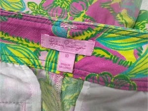 Lilly Pulitzer Bright Tropical Floral Print Shorts - Pink, Green, Yellow size 10 thumbnail 3