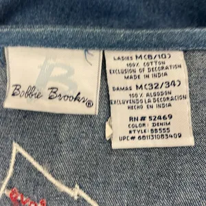 Bobbie Brooks With Love Vintage 90s Y2K Denim Vest Womens Size Medium Baking thumbnail 4