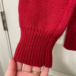 Vintage Jones‎ New York Signature women’s red cable knit collar button sweater M thumbnail 2