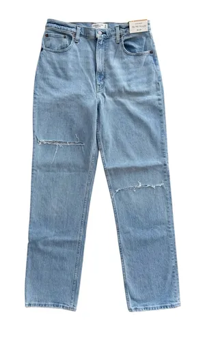 NWT Abercrombie & Fitch Ultra High Rise The 90s Straight Jeans size 30/10 thumbnail 1