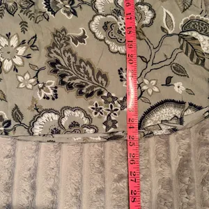 Loft Outlet Sage Green Floral Paisley‎ Ladder Lace Keyhole Back Blouse Large thumbnail 6