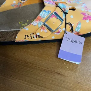 Papillio by Birkenstock Boston Clogs Butterfly Print Size EU 40 Orange German thumbnail 2