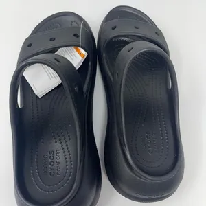 New Crocs Classic Crush Sandal Black High Heel - LIMITED EDITION NWT Size W9 M7 thumbnail 5