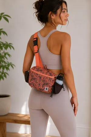 NEW Free People Movement FP Monstera Brown Floral Happy Packer Cargo Sling Bag thumbnail 2