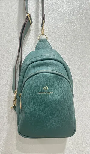 Nanette Lepore Teal Pebbled Leather Sling Crossbody with Gold Hardware thumbnail 1