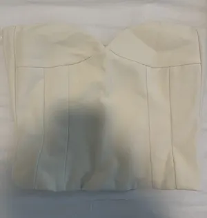 ZARA Cream Strapless Bustier Top thumbnail 1