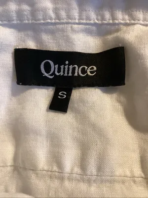 Quince White Relaxed Fit Short-Sleeve Button-Down Shirt Linen Size small thumbnail 6