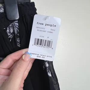 Free People Black and White Floral Maxi‎ Skirt thumbnail 3
