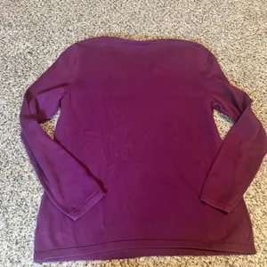 Talbots Womens Purple V Neck Cable Knit Long Sleeve‎ Cotton Sweater Size L thumbnail 7