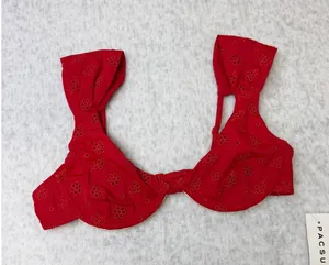 PacSun‎ Red Eyelet Underwire Bikini Top Eco XS Floral Embroidered 0319-45118-060 thumbnail 1