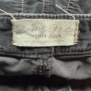 Free People Just Float On Velvet Flare Jeans 24 Black Bell Bottom Raw Hem thumbnail 6