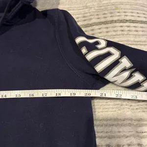 National Football League EUC Navy Dallas Cowboys Pullover Hoodie Sweatshirt Women’s Size Large thumbnail 5